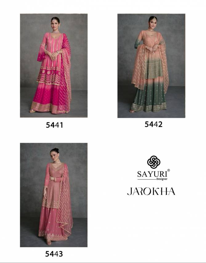 Jarokha By Sayuri Georgette Sharara Readymade Suits Wholesale Shop In Surat